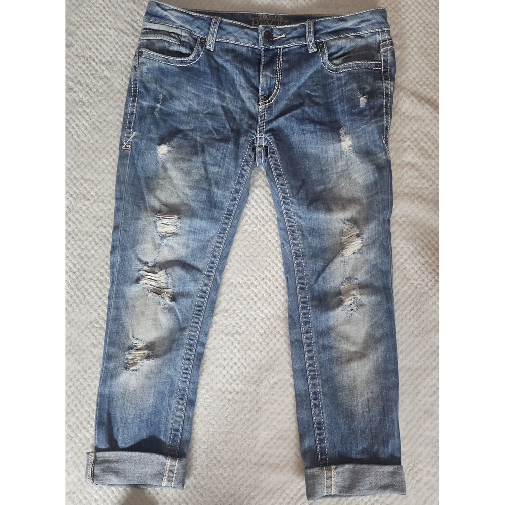 Buckle black  Cropped Blue Women's Jeans